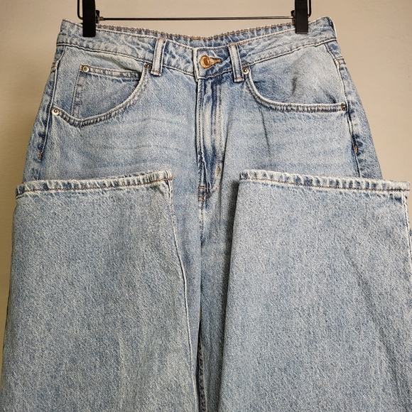 H&M | & Denim 90's Baggy Jeans Distressed Ultra High Rise Jeans size 6 - Picture 3 of 12